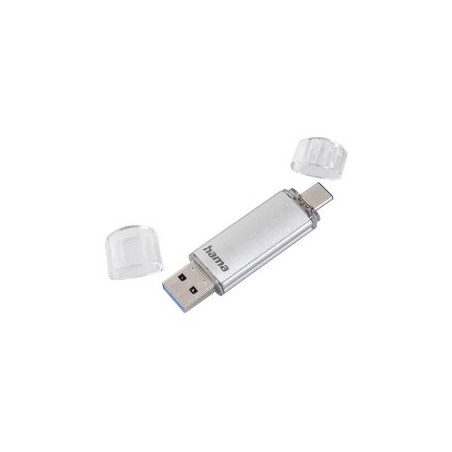 Hama C-Laeta 256GB USB-A & USB-C Memory Pen, Metal Casing, OTG, 70MB/s, Silver