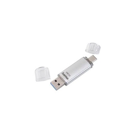 Hama C-Laeta 64GB USB-A & USB-C Memory Pen, Metal Casing, OTG, 40MB/s, Silver