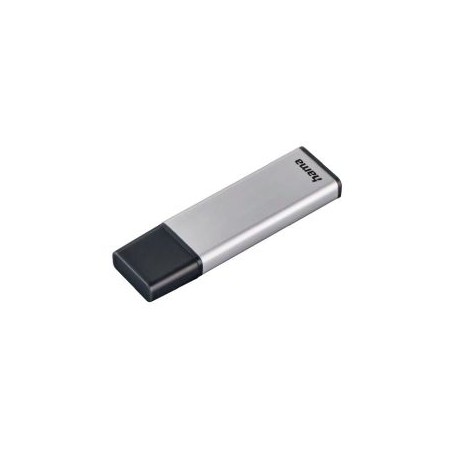 Hama Classic 32GB USB 3.0 Memory Pen, Aluminium, Cap, Keyring, 70MB/s, Black/Silver