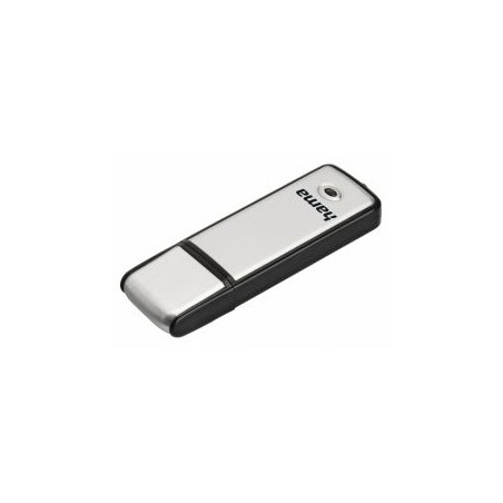 Hama Fancy 16GB USB 2.0 Memory Pen, Brushed Aluminium, Cap, Keyring, Black/Silver