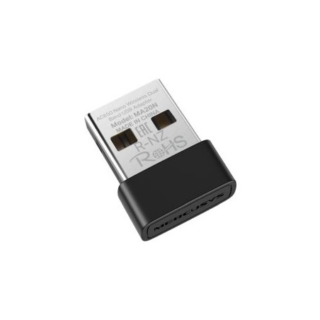 Mercusys (MA20N) AC650 Nano Wireless Dual Band USB Adapter, WPA3 Security
