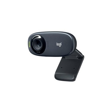 Logitech C310 HD Webcam, 1.2MP, 720p/30fps, Mic, Widescreen, Auto Light Correction, Mounting Clip