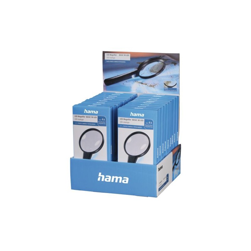 Hama Basic 90 LED Reading Magnifying Glasses x18 Multipack, 2 LEDs, Display Case